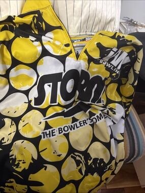 Storm Men’s Yellow, Black & White  Bowling Jersey Top